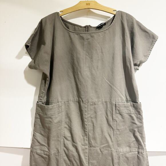 ILANA KOHN Shino Overall Peat Gray Wide Leg Short Sleeve Oversized Pockets Lg - Picture 3 of 6